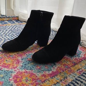 Halogen Black Suede Ankle Booties - Size 9.5